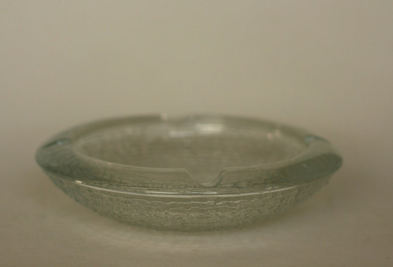 vintage soreno crystal clear glass ashtray image 4