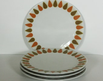 vintage shenango restaurant china plates green and gold set of four