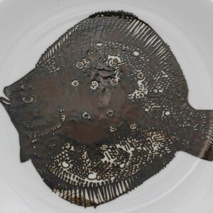 vintage Porsgrund brown fish plate made in Norway image 2
