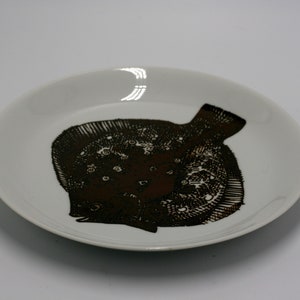 vintage Porsgrund brown fish plate made in Norway image 5