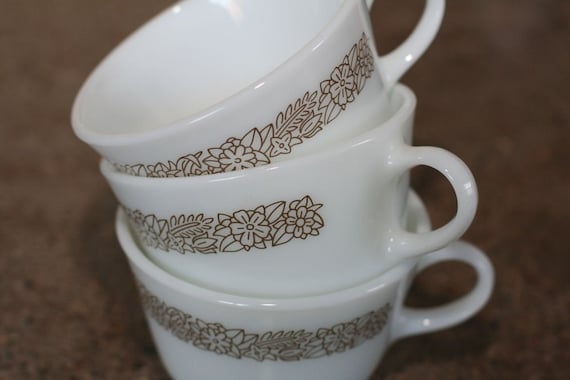 Vintage Pyrex Woodland Cups