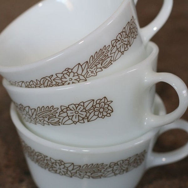 Vintage Pyrex Woodland Cups