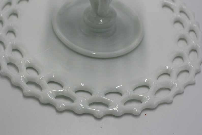 vintage westmoreland milkglass doric lace cake stand image 6