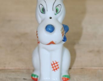 figura de cachorro de cerámica vintage hecha en Japón
