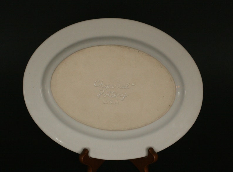 vintage chaparral serving platter with bird houses image 4