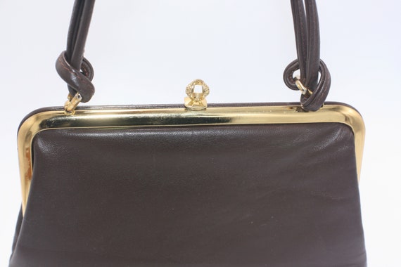 vintage Jane Shilton Brown Leather Handbag - image 3
