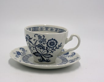 vintage Blue Nordic cup and saucer johnson brothers