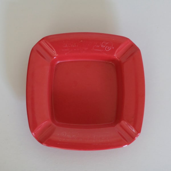 vintage coors beer red plastic ashtray