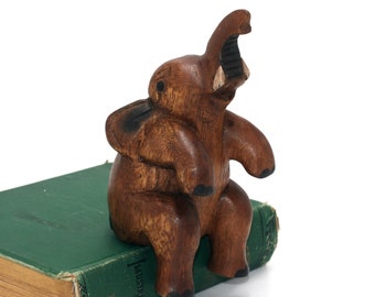 vintage wooden elephant shelf sitter