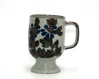 vintage speckled stoneware footed mug