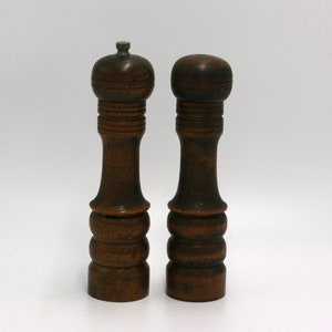 vintage woodcrest salt and pepper shakers turned wood made in japan