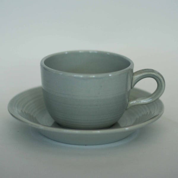 vintage franciscan reflections cup and saucer in gray