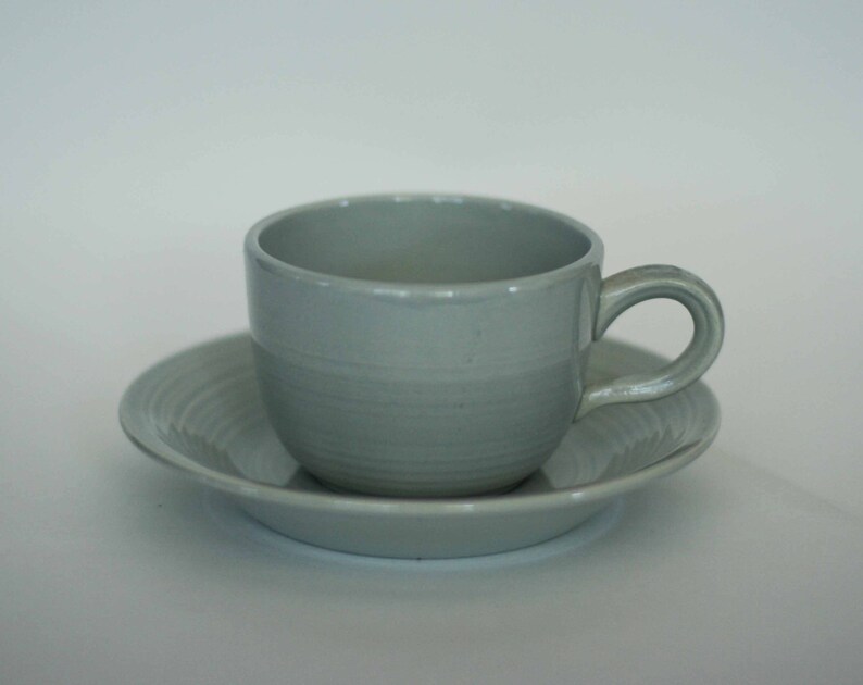 vintage franciscan reflections cup and saucer in gray image 1