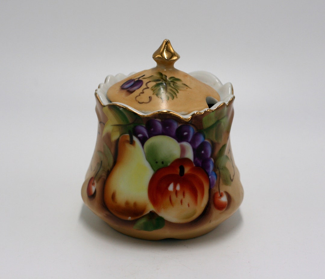 Vintage Lefton Condiment or Sugar Jar Etsy