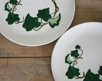 vintage ivy poppytrail hand painted plates set of two