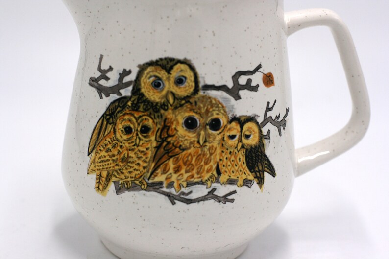 vintage enesco owl pitcher image 3