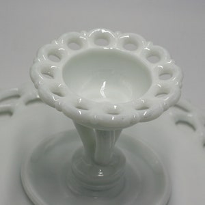 vintage westmoreland milkglass doric lace cake stand image 5