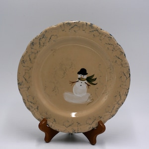 vintage sandhurst pottery snowman plate