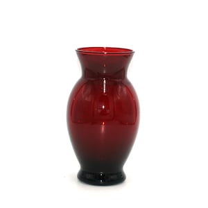 vintage Ruby Red Glass Vase