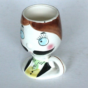 taza de cerámica vintage hombre con bigote hecho en japón imagen 3