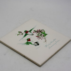 vintage Phyllis Howard Ruby Throated Hummingbird Tile image 5