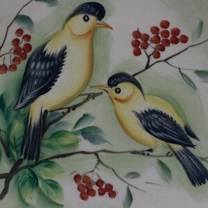 vintage lefton goldfinch plate hand painted image 2