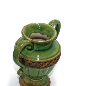 vintage green ceramic urn vase image 4