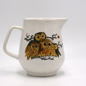 vintage enesco owl pitcher image 1