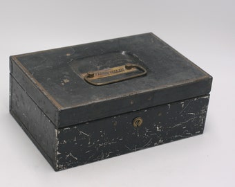 vintage Merriam black metal cash box