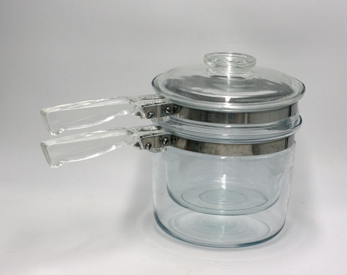 Vintage Pyrex Glass Double Boiler Etsy