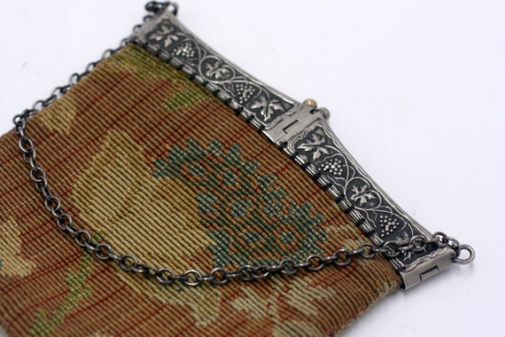 vintage purse with metal embossed frame - image 3