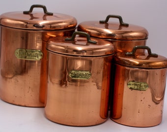 vintage Copper Canister set