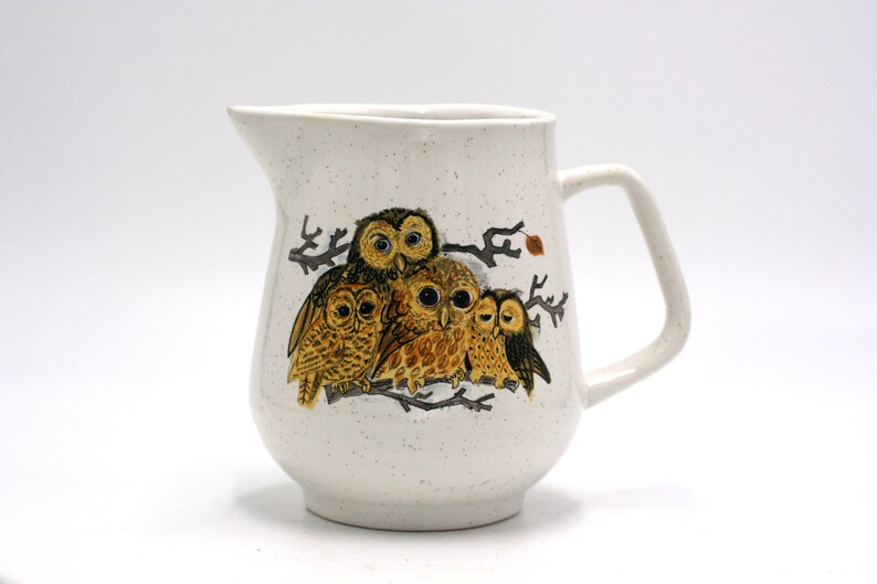 vintage enesco owl pitcher image 2