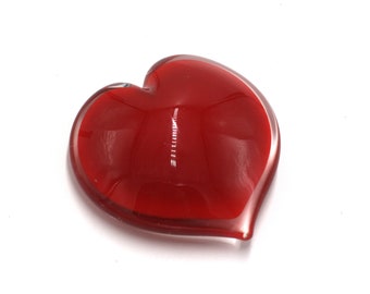 vintage glass heart paperweight