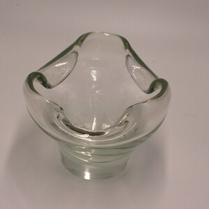 vintage art glass bowl with curled edges image 2