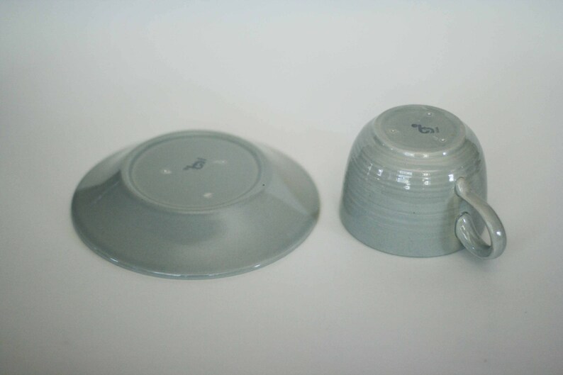 vintage franciscan reflections cup and saucer in gray image 3