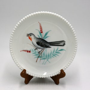 vintage Westmoreland bird plate with beaded edge image 1