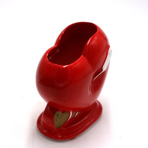 vintage Relpo red ceramic heart vase made in Japan Bild 4