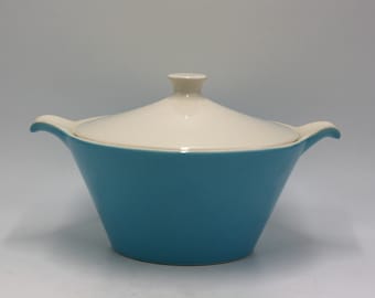 vintage Royal China Blue Heaven Covered Casserole.