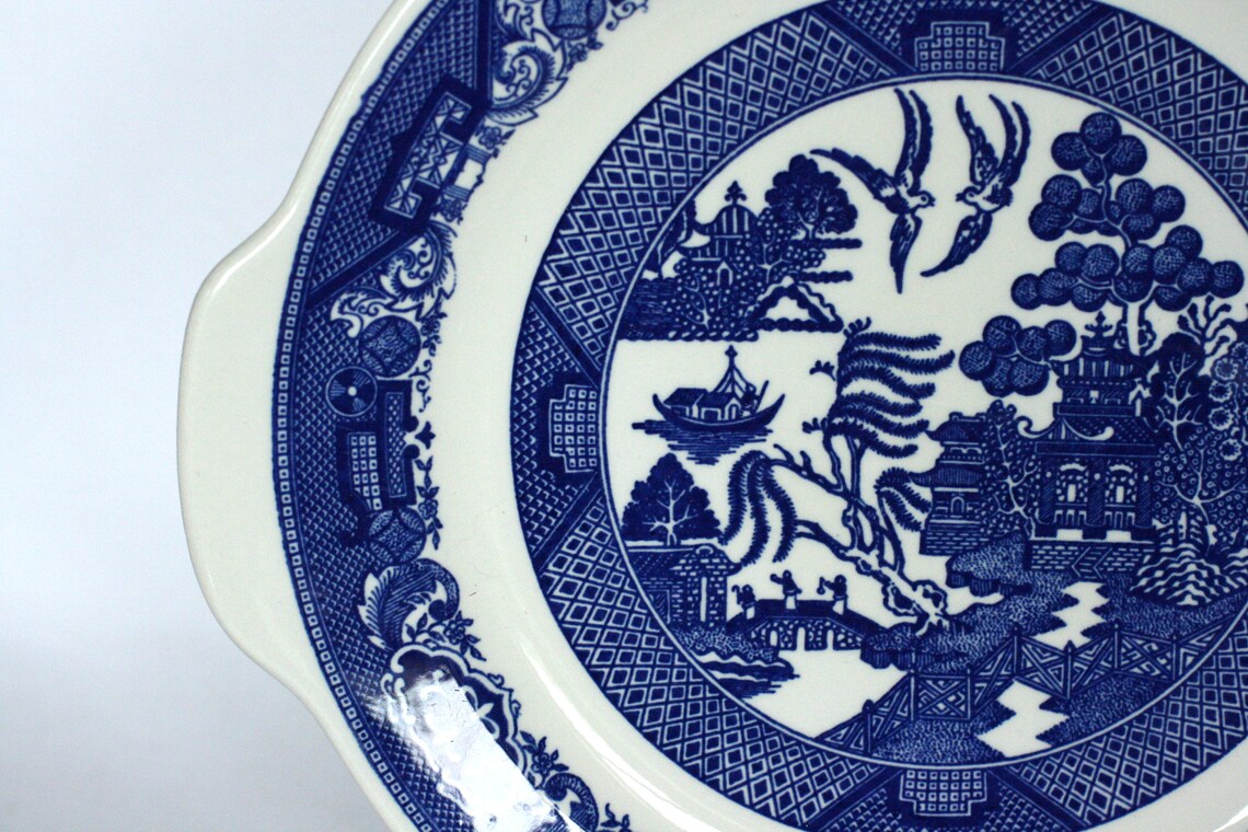 Vintage Willow Ware by Royal China Chop Plate Blue Willow Etsy