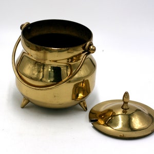 vintage brass footed cauldron image 3