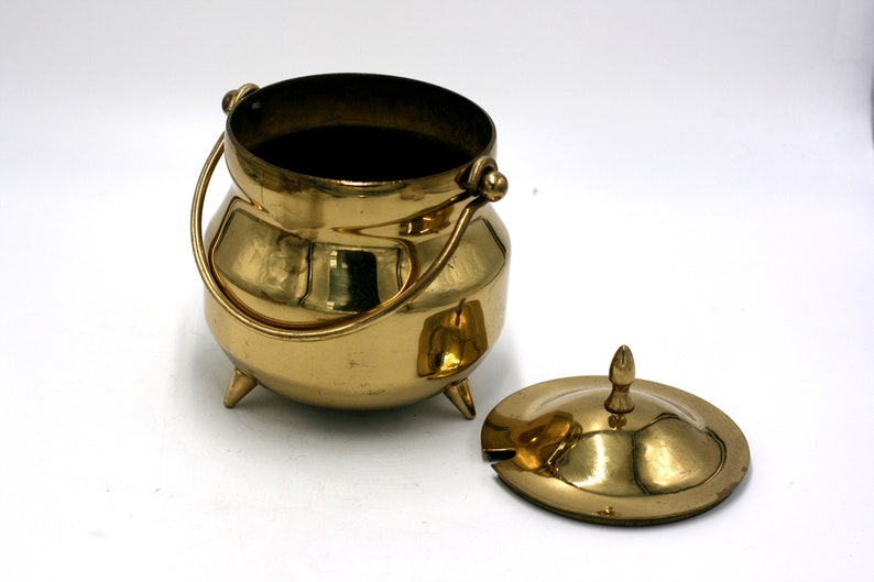 vintage brass footed cauldron image 3