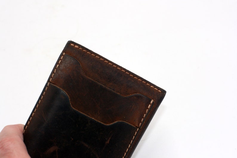 vintage brown leather credit card case image 4