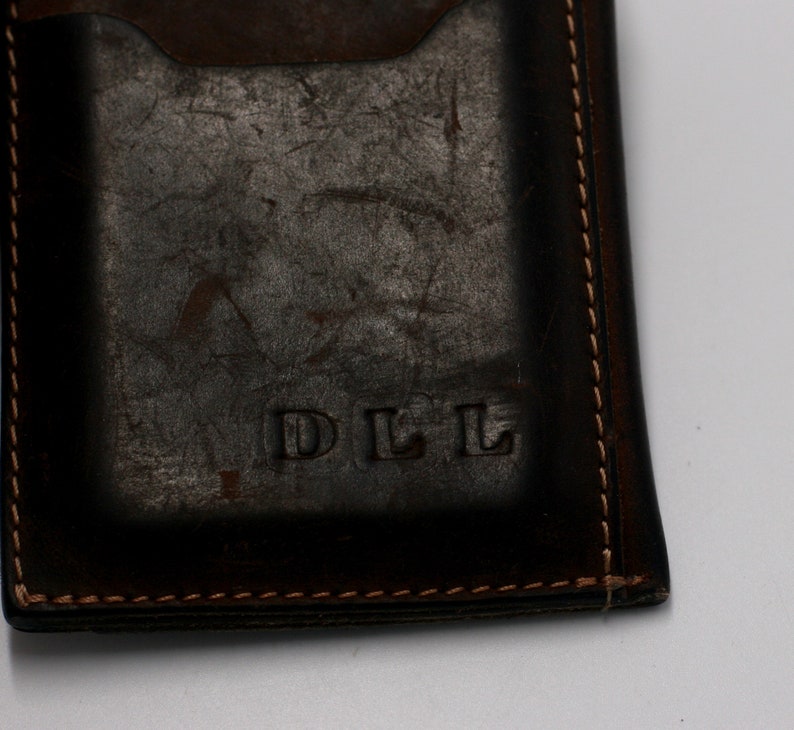 vintage brown leather credit card case image 5