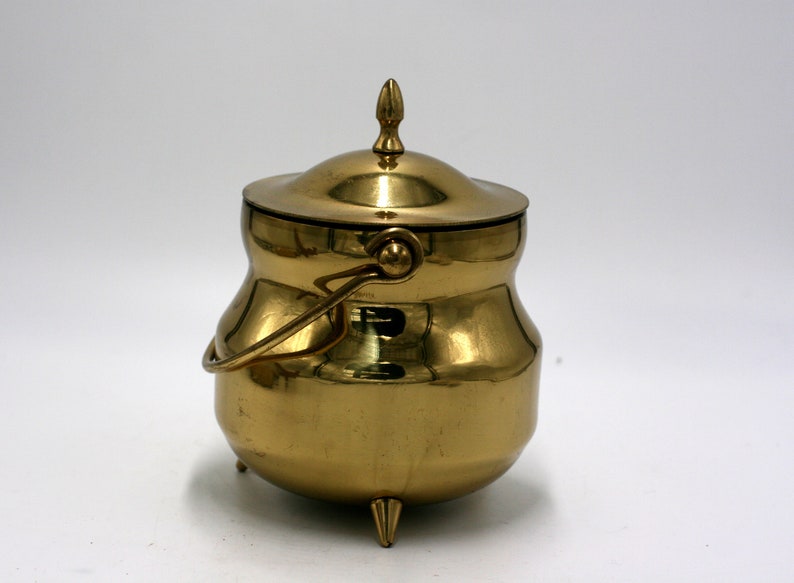 vintage brass footed cauldron image 7