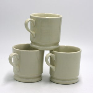 vintage Hall ceramic coffee mugs in ivory/set of three image 1