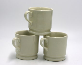 vintage Hall ceramic coffee mugs in ivory/set of three