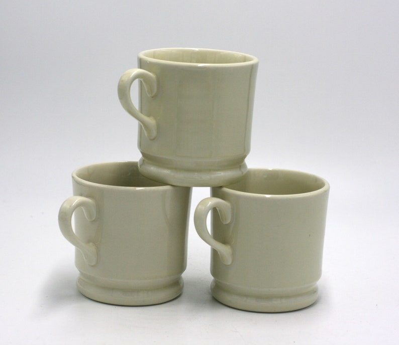 vintage Hall ceramic coffee mugs in ivory/set of three image 1