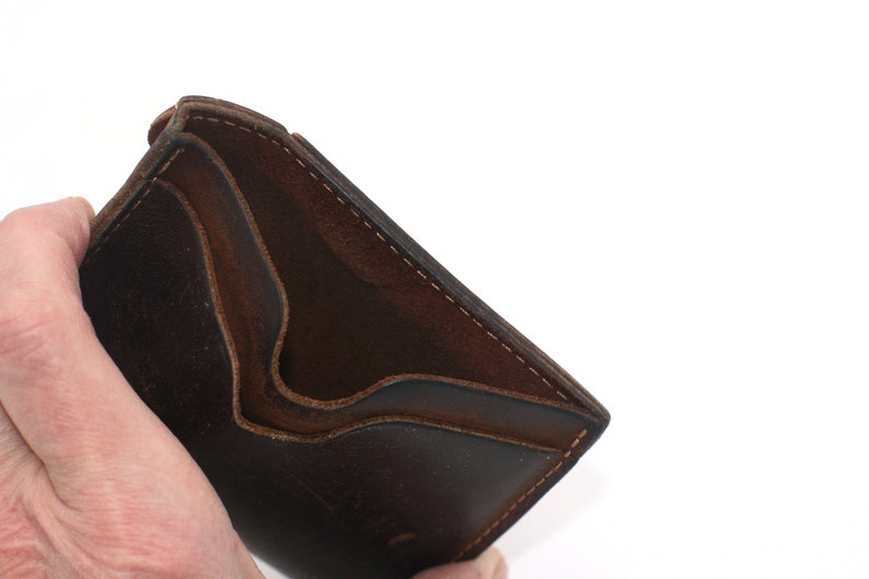 vintage brown leather credit card case image 3