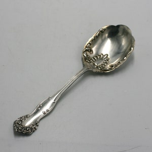 vintage silver plate ornate serving spoon